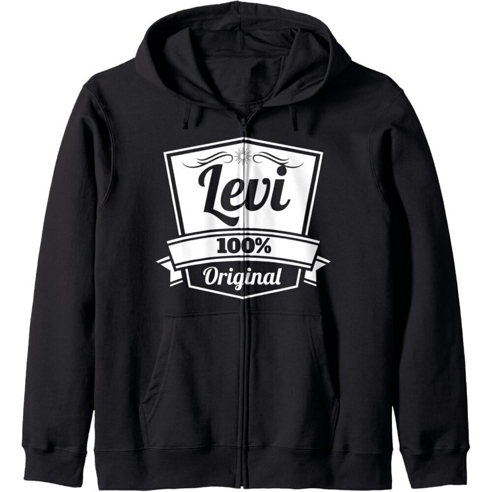 Levi Gift / Levi Personalized Name Birthday Zip Hoodie